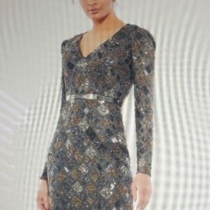 Mac Duggal Platinium Evening Gown